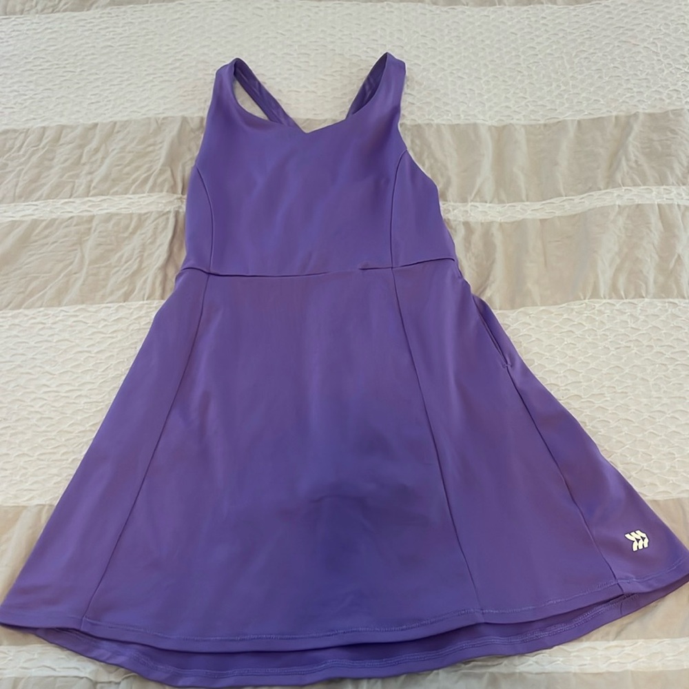 Girls tennis dress with built-in shorts and separate pair of bike shorts